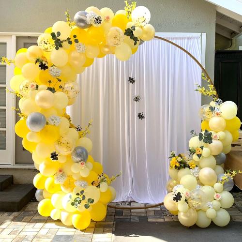 130pcs Yellow Balloons Different Sizes 18 12 10 5 Party Latex Balloons for Boys Girls Birthday Baby Shower Gender Reveal Wedding Sunflower Party Decorations