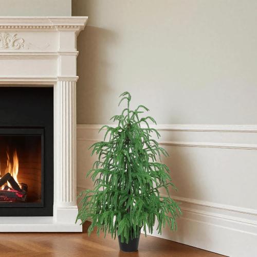 Artificial Norfolk Pine Tree 24in Tabletop Christmas Tree Decoration Outdoor Indoor Home Decor