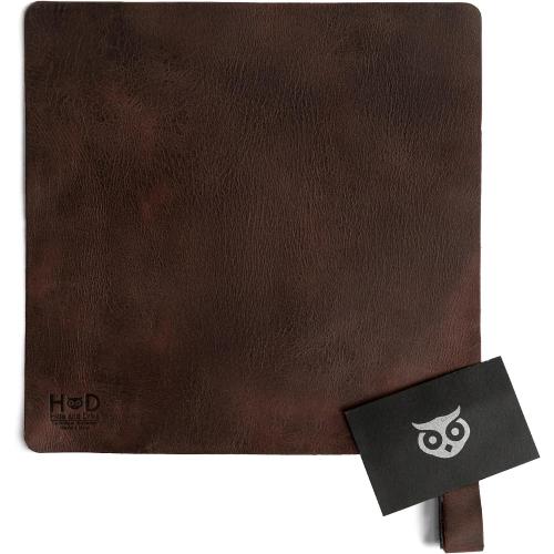 Hide & Drink, Squared Potholder Sheet, Cookware Kitchen and Bakery Supplies, Home Essentials, Protection Sheet, Full Grain Leather, Handmade, Bourbon Brown