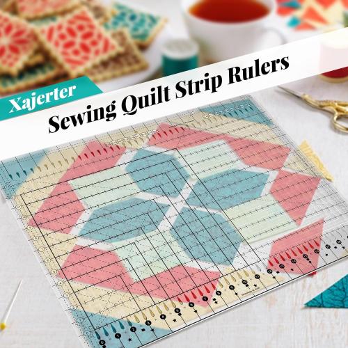 17-3/4 x 22in XL Slotted Quilting Ruler, Particularly Precise & Not Easy to Break, Quilting Templates Supplies for Fabric Strip, Rotary Cutting, Sewing, Patchwork and Crafting-1 Year