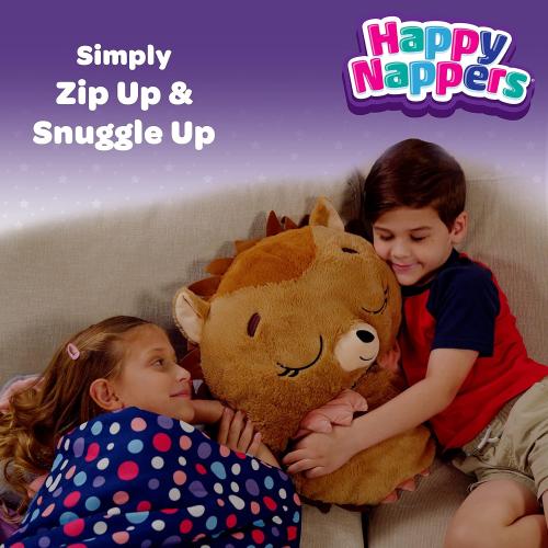 Happy Nappers: Pillow & Sleepy Sack: Large - Mouse - 66 x 30, 2-in-1: Plush Animal Opens Into Sleeping Bag, Soft Play & Nap Character, Kids 3