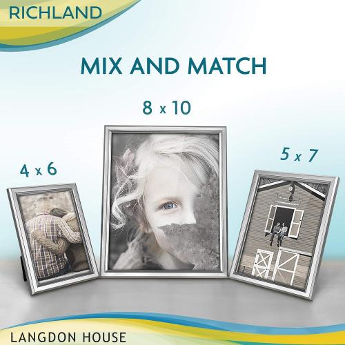 5x7 Silver Picture Frame - Distinguished Edging for Classic Style