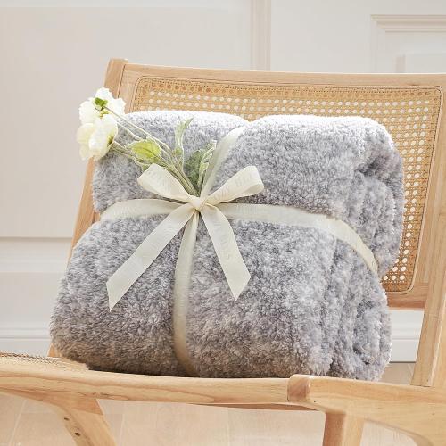 Cozy Bliss Luxury Sherpa Throw Blanket for Couch, Premium Reversible Plush Thick Throw, Warm Cozy Soft Blanket for Home and Gifts (Mottled Grey, 50 x 60)