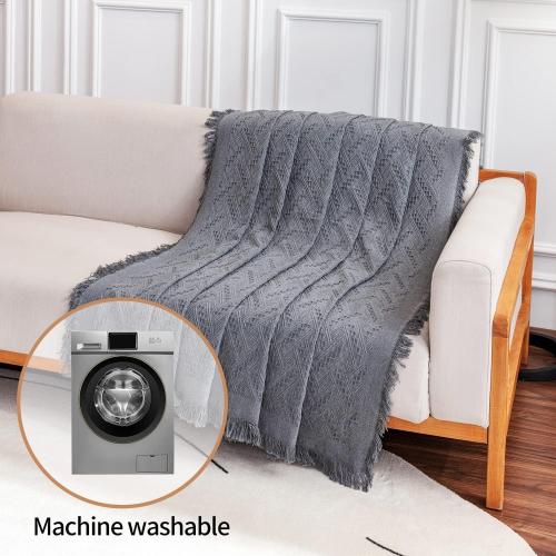 Deep Dream Sectional Covers for 3 Cushion Couch, Sofa Dogs, Geometrical Jacquard Fabric (X-Large, 71 x 118, Dark Grey)