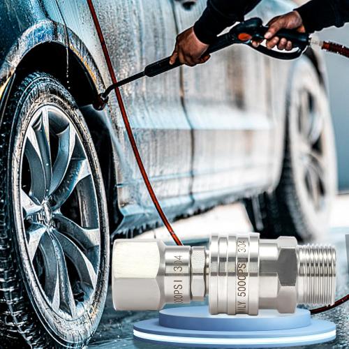 Tool Daily Pressure Washer Adapter Set with Swivel, M22 14mm to 3/8 Quick Connect, Stainless Steel Quick Disconnect Swivel for Power Washer Hose, 5000 PSI, Pack of 2