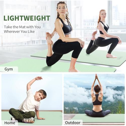 CAMBIVO Extra Wide Yoga Mat for Women and Men (72/84x 32x 1/4) TPE Workout Mat, Non-slip Large Exercise Fitness Mat for Yoga, Pilates, Workout