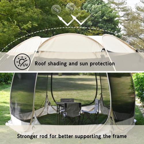 Portable Screen House Tent with Mosquito Net - Instant Pop-Up Gazebo Canopy for Camping, Backyard, Patio & Deck - UV Protection Outdoor Shelter (10'X10'X8.2')