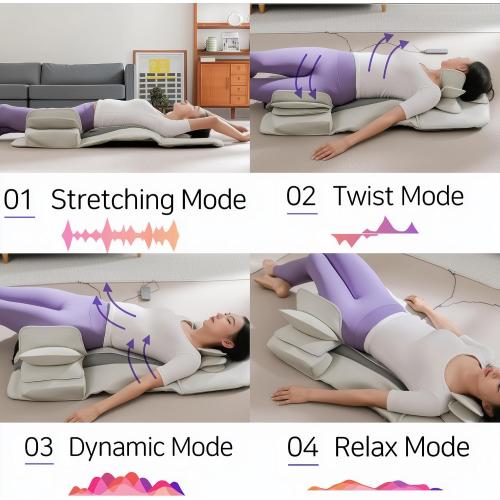 DR. WELL 2026 New, Full Body Stretching Massage Mat 3D Lumbar - Neck, Back, Waist, Hip Relaxation. 26 Powerful Air Cells, 7 Massage Modes & 5 Intensities Levels. Foldable & Portable Mattress.