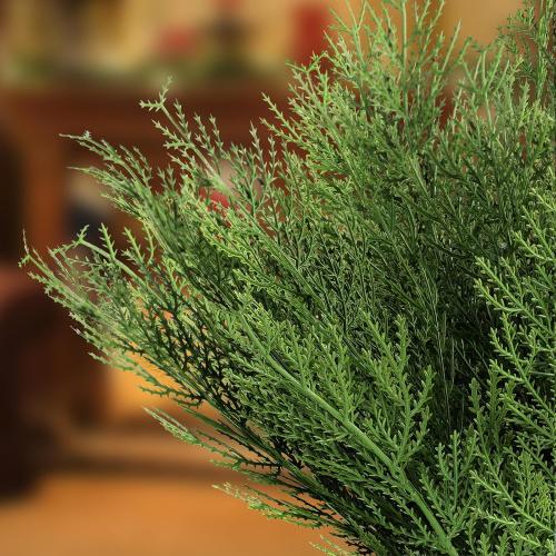 Hananona 40 Pcs Artificial Cedar Picks Faux Cedar Branches Fake Cypress Stems Plastic Pine Greenery Christmas Picks and Sprays DIY Accessories for Crafts Wreath Holiday Home Decor (40, Green)