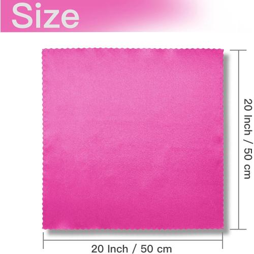 Pink 20x20 VACVELT 12 Pack Hot Pink Satin Napkins 20x20 Inch for Wedding, Elegant Dinner, Square Table Decor, Restaurant, Banquet, Graduation Party - Scalloped Silky Cloth