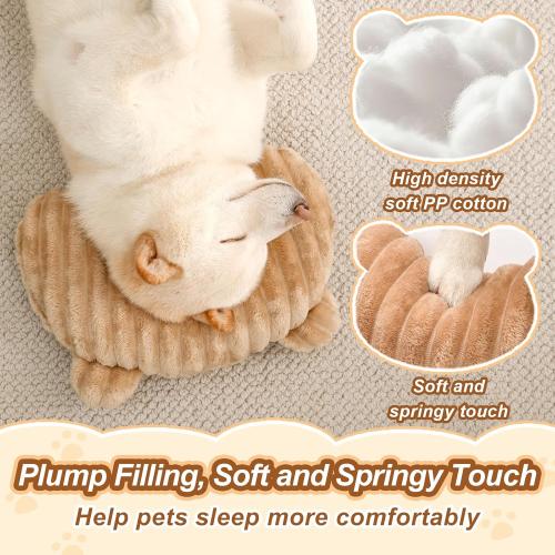Jiupety Dog Calming Pillow, Soft and Neck-Friendly, Washable Pet Neck Pillows for Small Medium Large Dogs and Cats, 14 x 9, Coffee