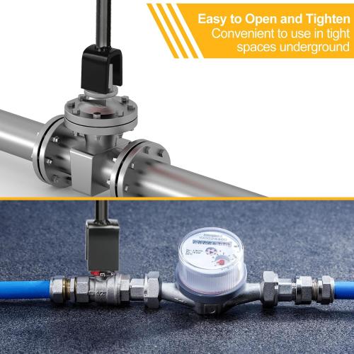 Water Meter Key 17 Inch & 4-Way Utility Keys, Steel T-Handle, Water Meter Shut Off Tool for Curb Main Shut Off Valve