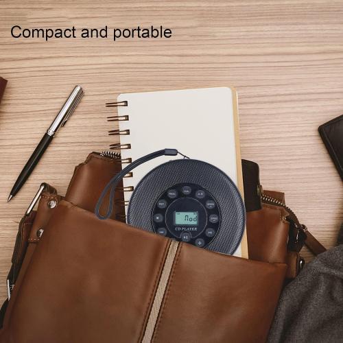 Portable CD Player with Speaker and Anti Skip CD Player for Car MP3 Compatibility Support Recording to USB Built-in Microphone (Black)