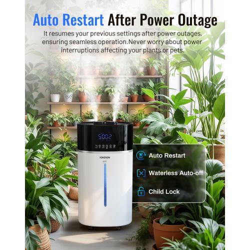 Yokekon Cool and Warm Mist Humidifier Large Room, 4.76Gal/18L Humidifiers for Home 2500 sq ft, Air Humidifiers for Bedroom with Diffuser&Extended Tube, Whole House Humidifiers for Nursery Baby Plants