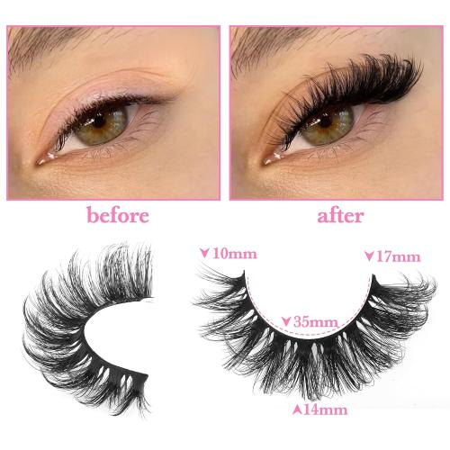 False Eyelashes Russian Strip lashes zanlufly Cat Eye Eyelashes Faux Mink Lashes D-Curly Volume Fake Lashes Look Like Extension Eyelashes Long Strip Wispy 14 Pairs Lashes