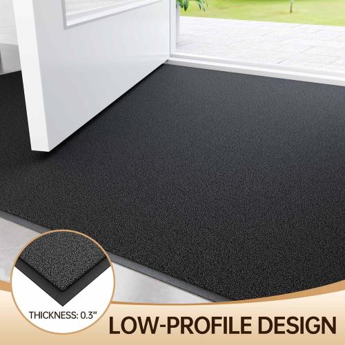 Amyracel Front Door Mat Indoor Outdoor Entrance, 48 x 72 All-Season Waterproof Doormat for Enterway, Heavy Duty Commercial Floor Mat, Fade Resistant, Rubber Back, Low Profile, Easy Clean