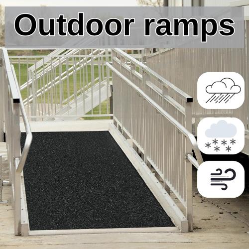 CHUANGSEED 12-Pack Non-Slip Outdoor Stair Treads Grip Tape 12'' x 30'', Heavy Duty Black Grit Anti-Slip,High Traction Adhesive Treads Suitable for Most Slippery Surfaces