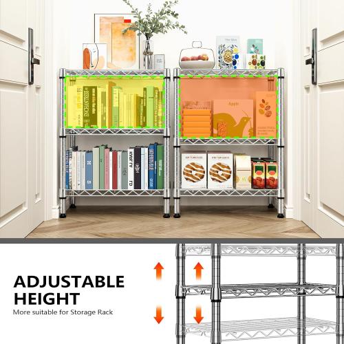 M MZG 750 lbs 3 Tier Shelf Metal Storage Shelves Wire Rack Closet Organizers with PP Board for Garage Kitchen Bathroom Laundry Chrome 11.8 D x 21.7 W x 28.6 H