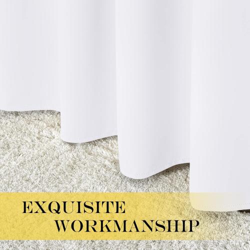 NICETOWN White Bedroom Curtain 72 inches Long - (50% Blackout) Grommet Sound Reducing Window Treatment Sound Reducing Privacy Thermal Drape Light Blocking for Living Room (1 Panel, W52 x L72)