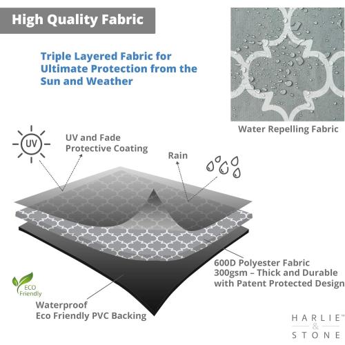 Harlie & Stone Rectangle Patio Table Cover, Heavy Duty Outdoor Table Covers Waterproof Rectangular, Durable & Fade Resistant Outdoor Dining Table Cover (Large 108”(L) x 84(W) x28(H)