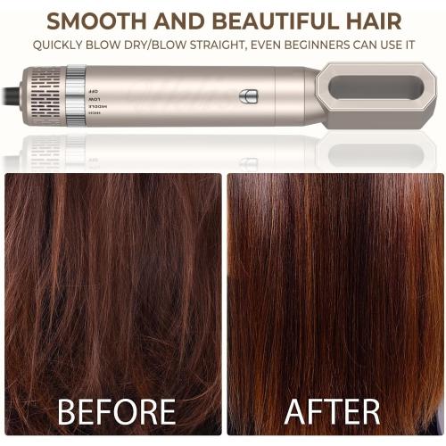Color Gold 6 in 1 Multifunction Air Styler, Hot Air Brush, Thermal Brush Magic Styler, Hair Dryer, Straightening Brush - Hair Styling Appliances