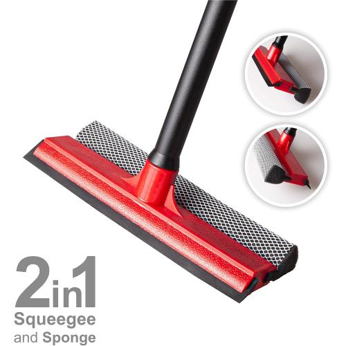DSV Standard Window Squeegee for Car Windows, 2-in-1 Window Cleaner for Car Windshield, Gas Station, Shower, and Glass | Auto Squeegee , 8 Soft Rubber Blade & Highly Absorbent Sponge *MISSING HANDLE*