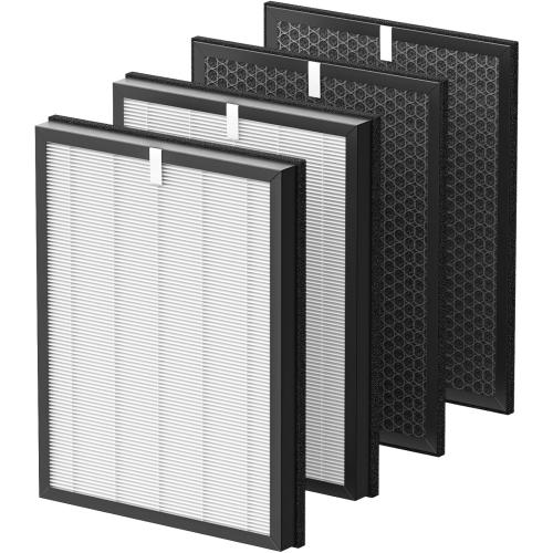 AP-B102 HEPA Replacement Filter Set Compatible with Alexapure Breeze AP-B102 and 3049 Air Purifier, Replaces Part # AP-B103(HEPA Filter) and #AP-B104(Carbon Filter), 2 HEPA   2 Carbon Filters