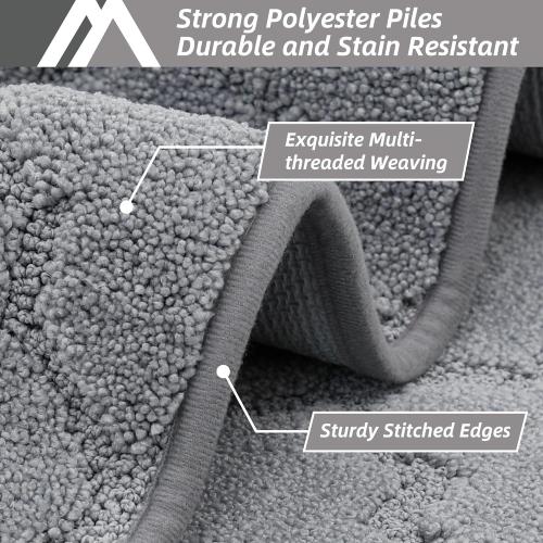 COSY HOMEER Kitchen Rugs Washable Non Slip Kitchen Mats for Floor Absorbent Kitchen Carpet 20 x 32 Soft Rugs for Kitchen,Sink Mat,Entrance,Area Rugs,Grey