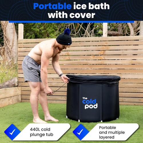 The Cold Pod Ice Bath Tub for Athletes XL: Cold Plunge Tub Outdoor with Cover,116 Gallons Portable Ice Bath Cold Water Therapy Plunge Pool,Large Ice Tub for Cold Dippers at Home