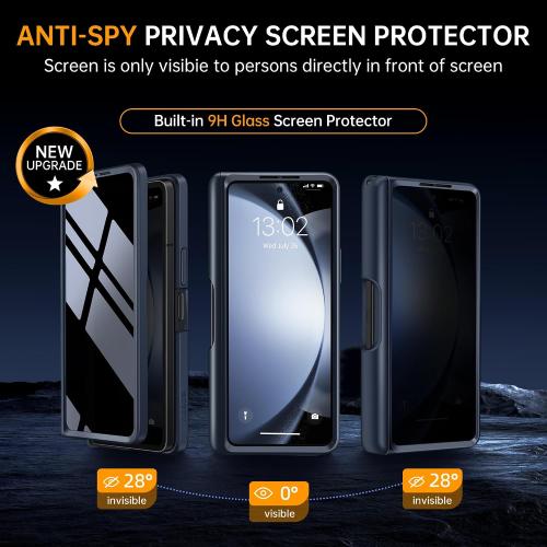 MOBOSI for Z Fold 5 Case with Rotatable Ring Stand & Privacy Screen Protector, Compatible with Magsafe, 18FT MIL-Grade Protection, Magnetic Shockproof Slim Case for Samsung Galaxy Z Fold5, Black