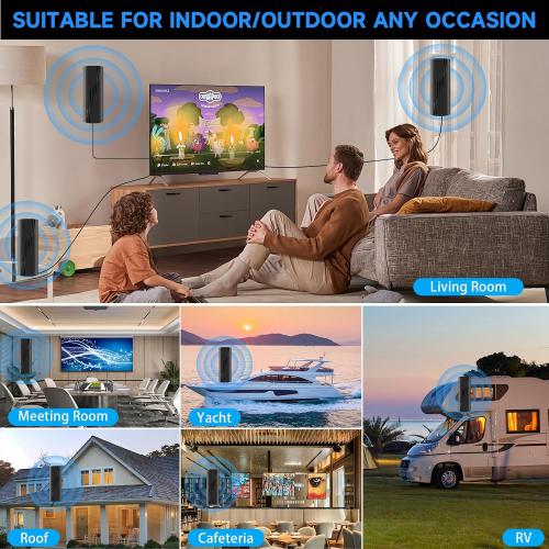 5000  Miles Range TV Antenna,2026 Digital TV Antenna Indoor Outdoor with Strongest Amplifier,360° Reception HDTV Antenna for Local Channels for Smart and Old TVs-38ft Coax Cable-Support 8K 4K 1080p