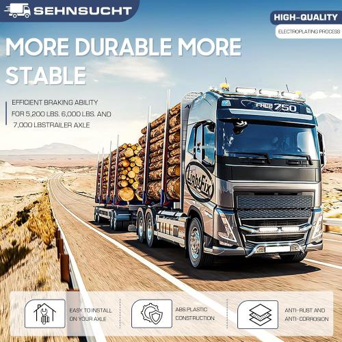 SEHNSUCHT Trailer Electric Brakes, 1 Pair of Electric Brake Assembly 12 X 2 for 5200lb 6000lb 7000lb Axle (Set 2: 1 Left 1 Right)