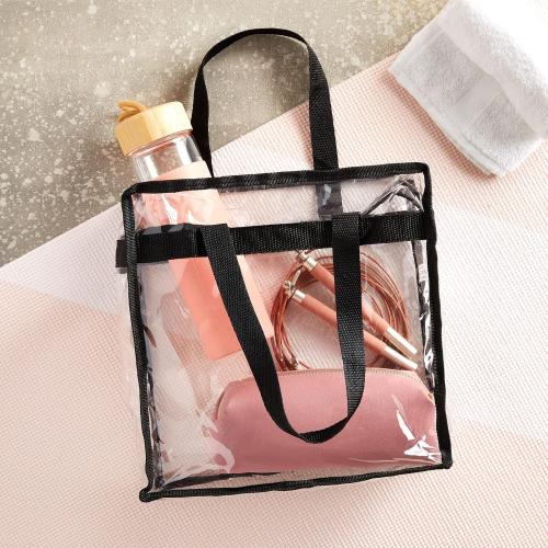 2Pack...Juvale Clear Stadium Approved Bags - 12x6x12 Large Transparent Tote Bags with Zippers and Handles