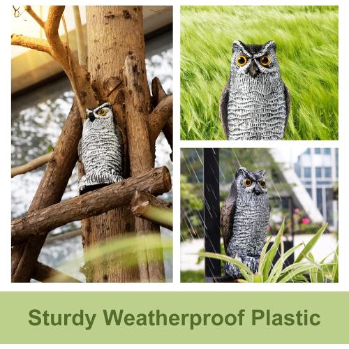 OFFO Bird Scare Devices Plastic Owl Scarecrow for Halloween Decorations Outdoor Garden, Yard, Pool Decoration, 8.3 in Height, Brown and White