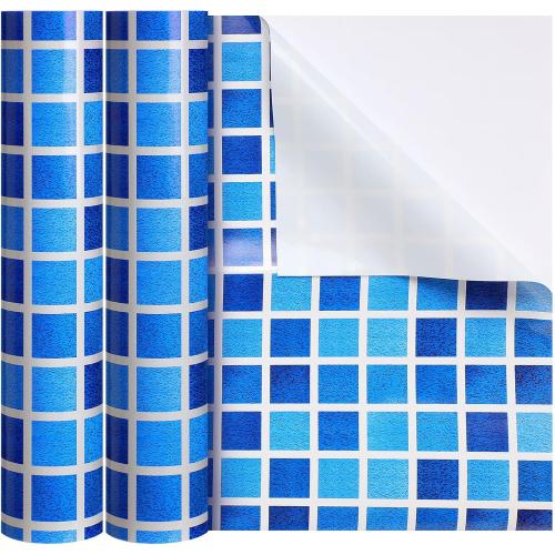 Nuanchu Vinyl Pool Liner Patch Self-Adhesive PVC Repair Patch for Swimming Pools Inflatable Boat(Checkered,12 x 80 Inch)