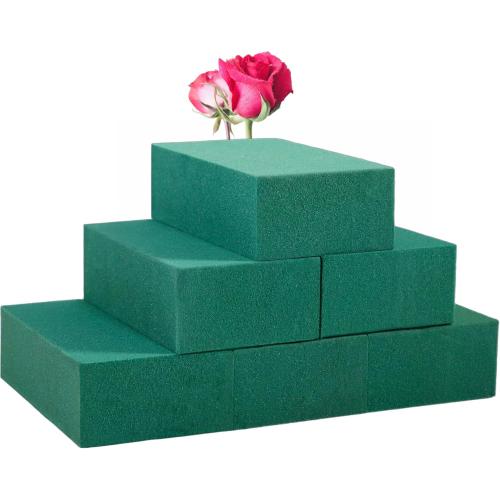 FLOFARE Pack of 6 Floral Foam Blocks Each (5.5L x 3.1W x 1.6H) Green Wet & Dry Flower Foam for Fresh & Artificial Flower Arrangement, Plant Foam, Florist Supplies for DIYs, Arts, Crafts & Weddings