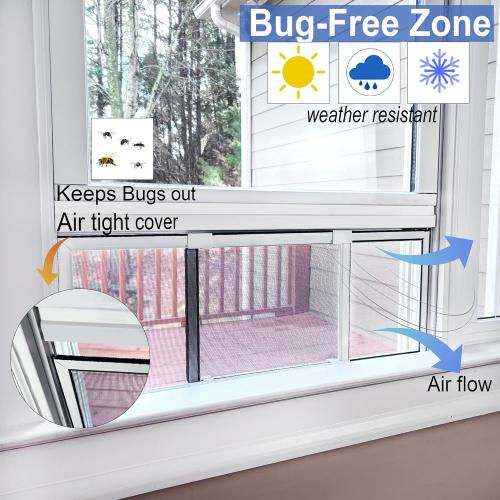 Expandable Window Screens for House Windows 20 H x 28-53 W inches - 2 Pack Large Adjustable Window Screens, Ideal Replacement Window Screens