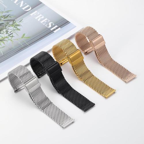 Stainless Steel Thick Mesh Watch Band for Men Women Quick Release Safty Clasp Metal Watch Strap 16mm 18mm 20mm 22mm