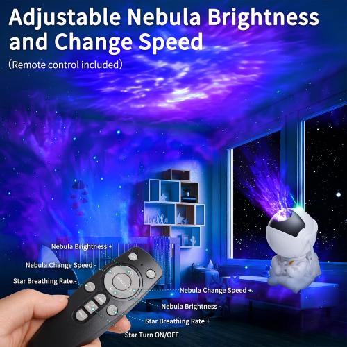 Galaxy Projector Multiple Nebula Modes, Star Projector Galaxy Light with Remote Control, Galaxy Light Projector for Bedroom, Astronaut Projector for Kids, Ceiling, Room Decor,White