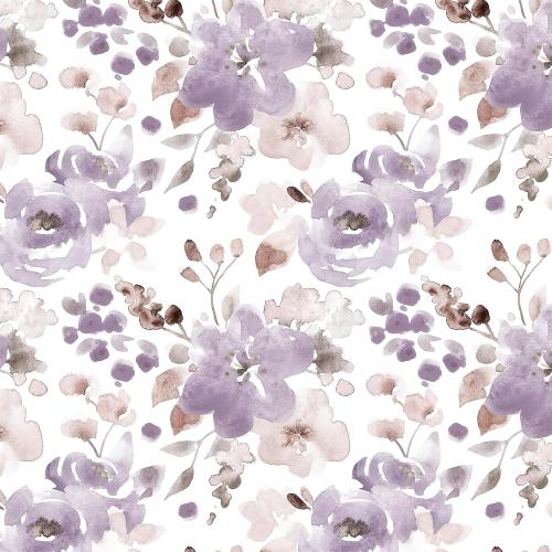 Toduso Peel and Stick Wallpaper Floral Wallpaper Purple/White Watercolor Contact Paper Self Adhesive Removable Wall Paper Shelves Liners Decorative Vinyl Roll 17.3''x196.8''