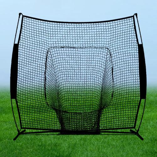 7'×7' Baseball Softball Practice Net with Strike Zone and Carry Bag, Batting Tee, Baseball Backstop Practice Net for Pitching Batting Catching for All Skill Levels