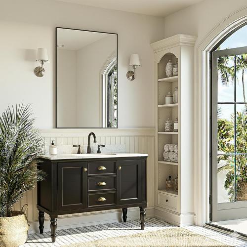 FICTOR Bathroom Vanity Mirror-Black,30x20 Inch, Shatterproof & Anti-Rust, Wall Mount Rectangle Mirrors with Metal Frame for Over Sink, Bathroom, Bedroom, Living Room,Entryway