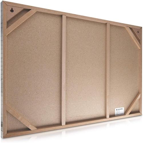 Navaris Magnetic Dry Erase Board - 24 x 36 inches Decorative White Board for Wall with Printed Design, Includes 5 Magnets and Marker - Industrial