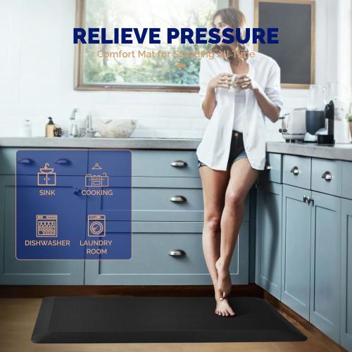 FEATOL Anti Fatigue Mat for Standing, 9/10 Extra Thick Ergonomic Standing Desk Mat, Comfort Memory Foam Standing Mat at Home,Office All Day (20 x 32, ‼️Mat style is different but size is accurate‼️