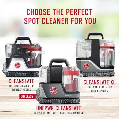 Hoover CleanSlate Plus Portable Carpet   Upholstery Spot Cleaner Machine, Powerful Suction with Versatile Tools, Pet Stain Remover, Car and Auto Detailer, Pair with Hoover Carpet Cleaner Solution
