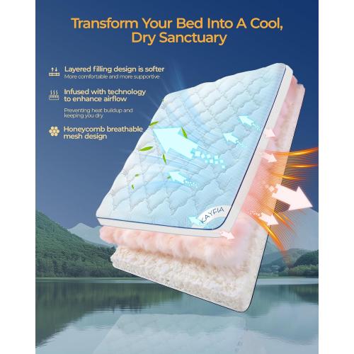 3 Inch Full Mattress Topper, Extra Thick Memory Foam Mattress Pad for Back Pain Relief, Pillow Top Mattress Topper with Breathable Air Mesh Sides, Soft Fluffy Supportive Pressure-Relieving Bed Topper