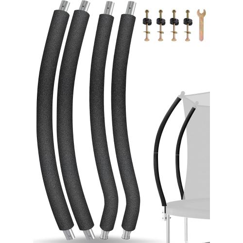 Trampoline Poles Replacement for Skywalker Or Jumpzylla Trampoline Net | Galvanized Trampoline Replacement Parts,Replaces Skywalker #4201 4202 4135&Jumpzylla 8-14ft,Safety Protective Foam Sleeve