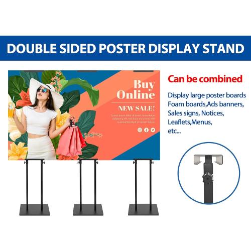 Pedestal Poster Sign Stand for Double Sided Display, Adjustable Poster Board Stand Height Up to 80, Heavy Duty Floor Standing Sign Holder for Board, Foam, Banner Display Stand, Black 1Pack