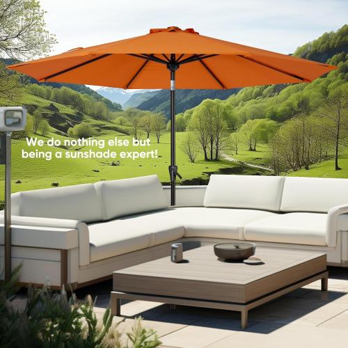 BLUE ? Tempera Patio Market Outdoor Table Umbrella with Push Button Tilt and Crank,Large Sun Umbrella with Sturdy Pole&Fade resistant canopy,Easy to set