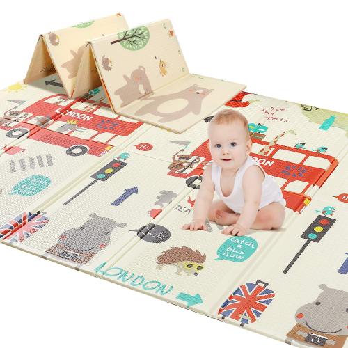 78 X 70 Baby Play Mat Floor Mat Foam Playmat, Non-Toxic Foldable Waterproof Crawling Mat for Toddlers and Infants
